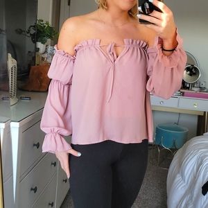 Mauve Off the Shoulder Blouse